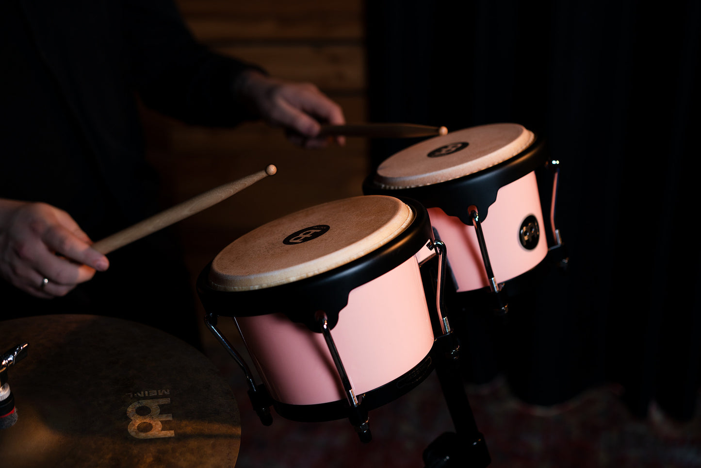 MEINL Percussion Journey Series Bongo 6 1/2" Macho & 7 1/2" Hembra - Flamingo Pink