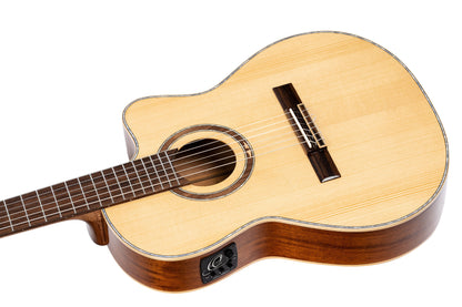ORTEGA Performer Series 4/4 Thinline Konzertgitarre 6-String - Natural + Gigbag