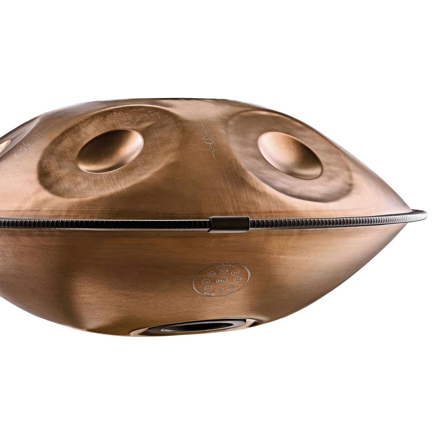 MEINL Sonic Energy Sensory Handpan, Stainless Steel, Bb2 Amara, 9 Notes, 432 Hz, Vintage copper, Engraved design