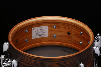 TAMA STAR Reserve Solid Japanese Cedar Snare Drum 14" x 6" - Burnt Oiled Cedar