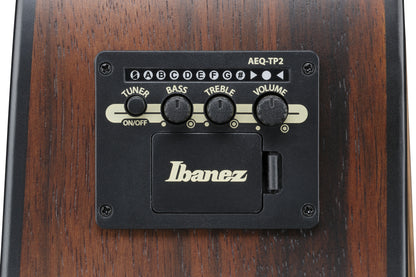 IBANEZ Advanced Acoustic AAD Acoustic Guitar 6-String - Transparent Charcoal Burst Top Natural Open Pore Back & Sides