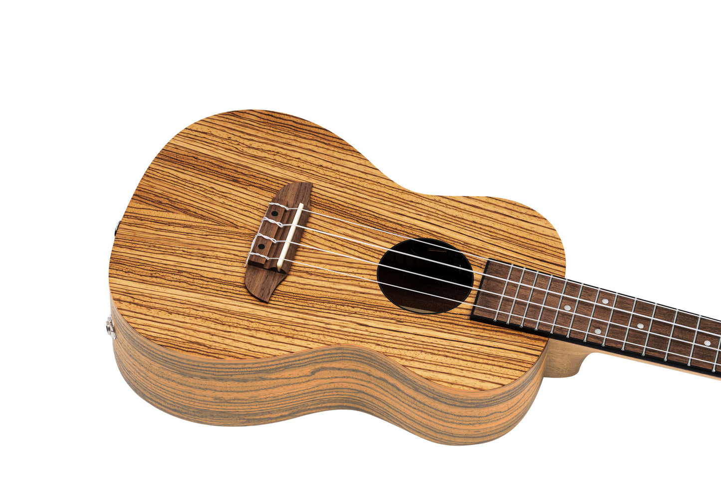 ORTEGA Timber Series Concert Preamp Ukulele 4 String - Zebrawood Natural + Bag