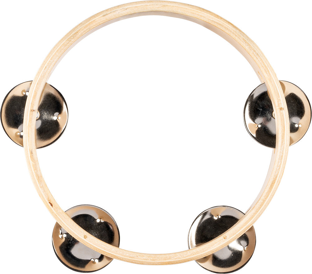 NINO Percussion Single Row Wood Tambourine - 6” Natural