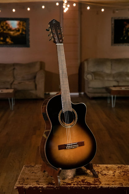 ORTEGA Performer Series 4/4 Classical Guitar 6-String - Tobacco Sunburst + Gig Bag