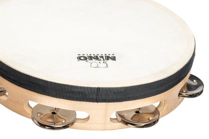 NINO Percussion Tamburin mit Kunststofffell - 8” einreihig
