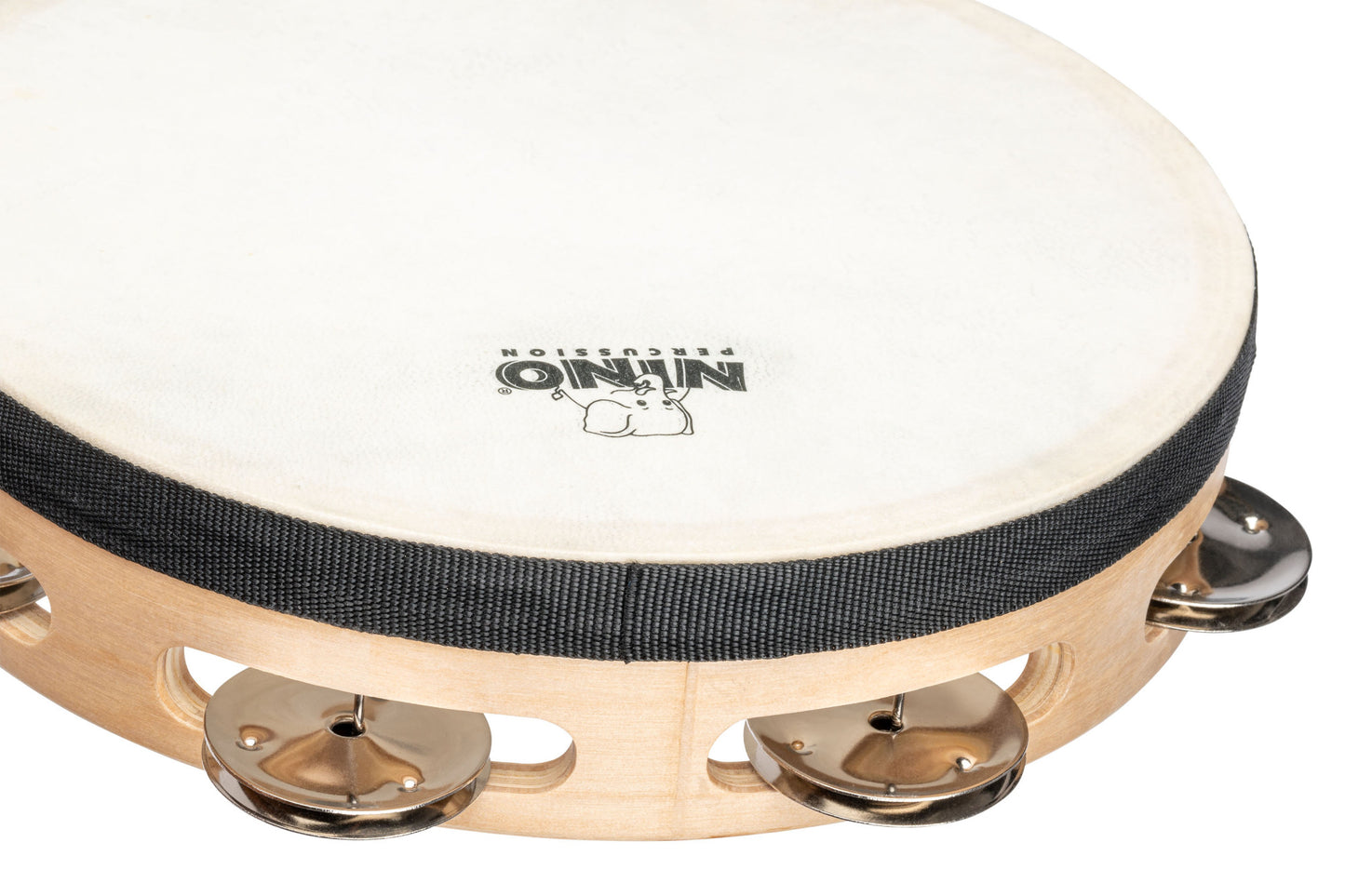NINO Percussion Tamburin mit Kunststofffell - 8” einreihig