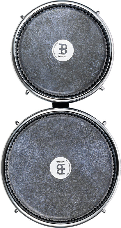 MEINL Percussion Artist Series Bongo William "Kachiro" Thompson, REMO® Black Calfskin Skyndeep Heads - 7" & 8 1/2" Blue Wave