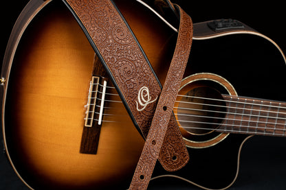 ORTEGA Echtledergitarrengurt - Byzantine Brown