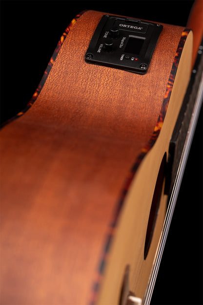 ORTEGA Bonfire Series Preamp Baritone Ukulele 4 String - Spruce/Sapele Natural
