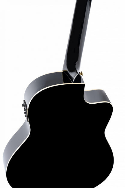 ORTEGA Classical Guitar Family Series Pro 4/4 inclusive Gigbag Thinline Body Slim Neck Lefthand - black