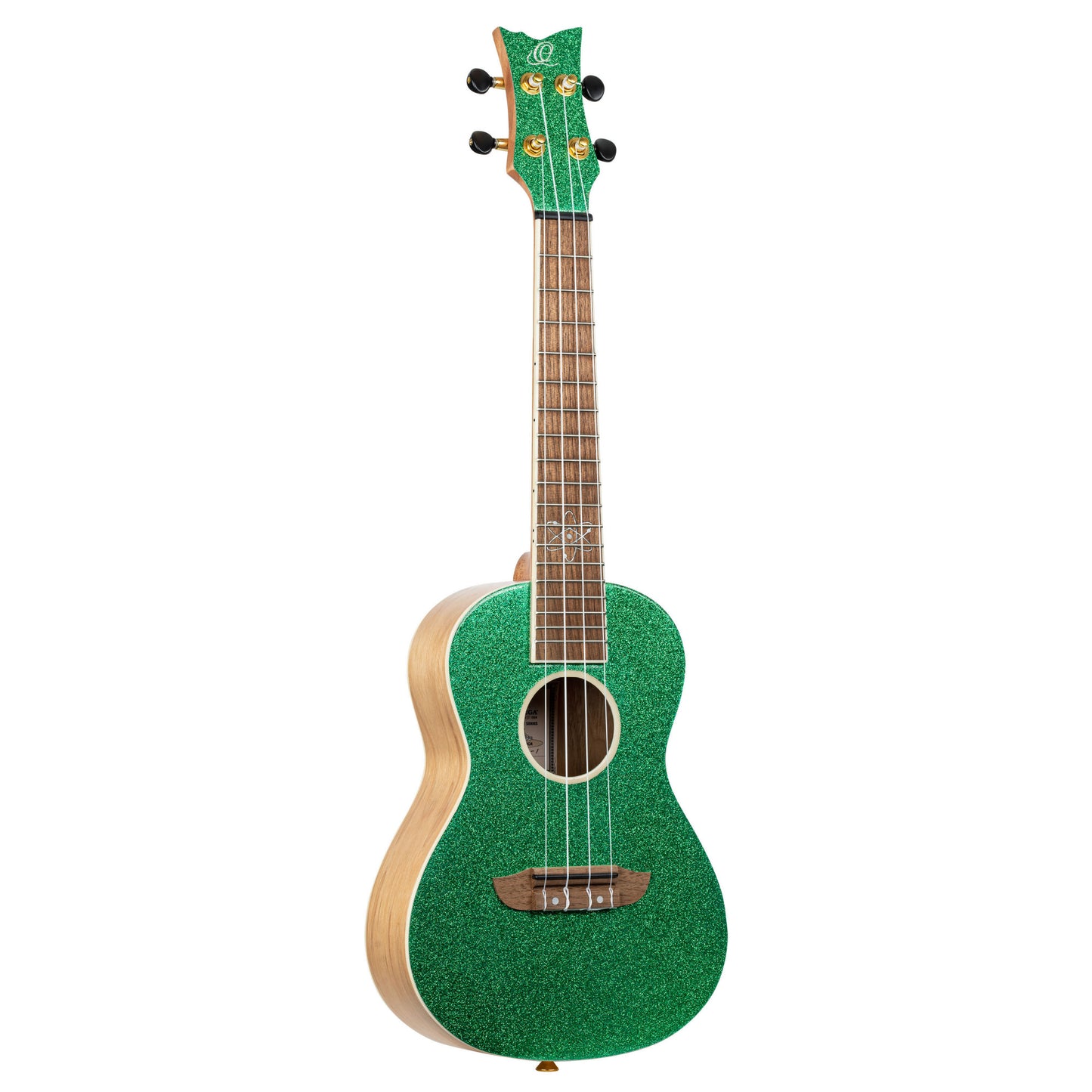 ORTEGA Element Serie Konzert Ukulele 4 String - Spruce / Catalpa Metallic Green + Bag