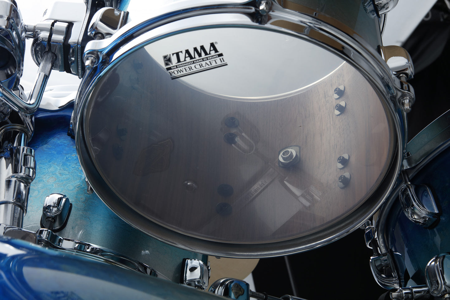 TAMA Starclassic Walnut/Birch Lacquer Rack Tom 8" x 6" - Molten Blue Ice Fade/Chrom HW
