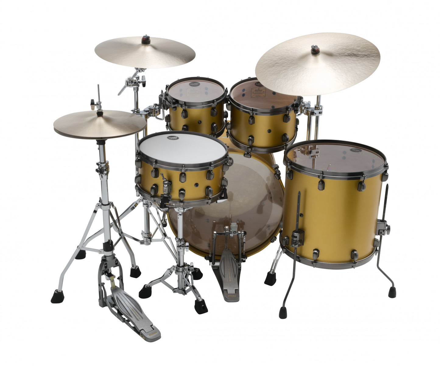 TAMA Starclassic Maple Lacquer Shell Kit 4 teilig - Satin Aztek Gold Metallic/Smoked Black Nickel HW