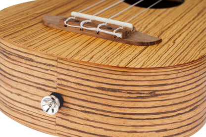 ORTEGA Timber Series Soprano Ukulele 4 String - Zebrawood Natural + Bag