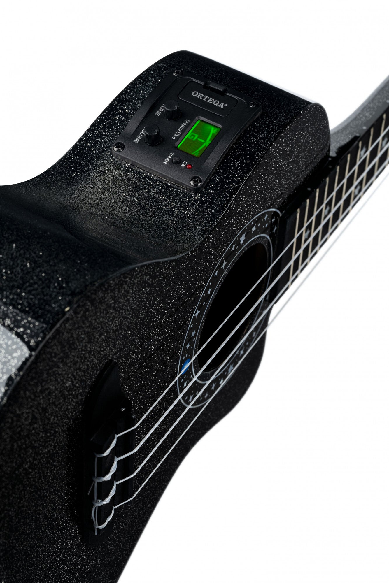 ORTEGA Horizon Serie Konzert Ukulele 4 String - Black Sparkle + Bag