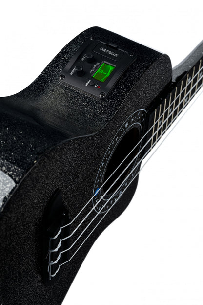 ORTEGA Horizon Serie Konzert Ukulele 4 String - Black Sparkle + Bag