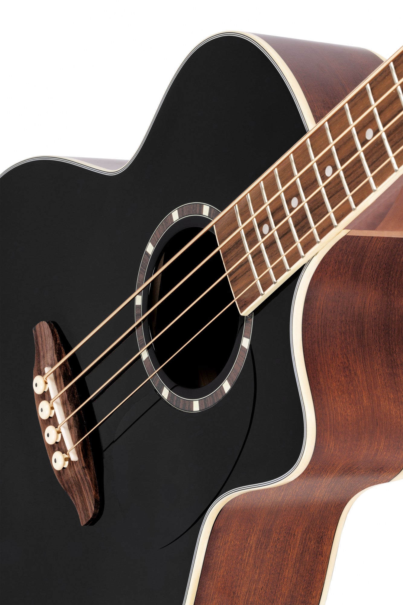 ORTEGA Deep Series 8 Medium Scale Acoustic Bass 4 String - Spruce / Mahogany Black