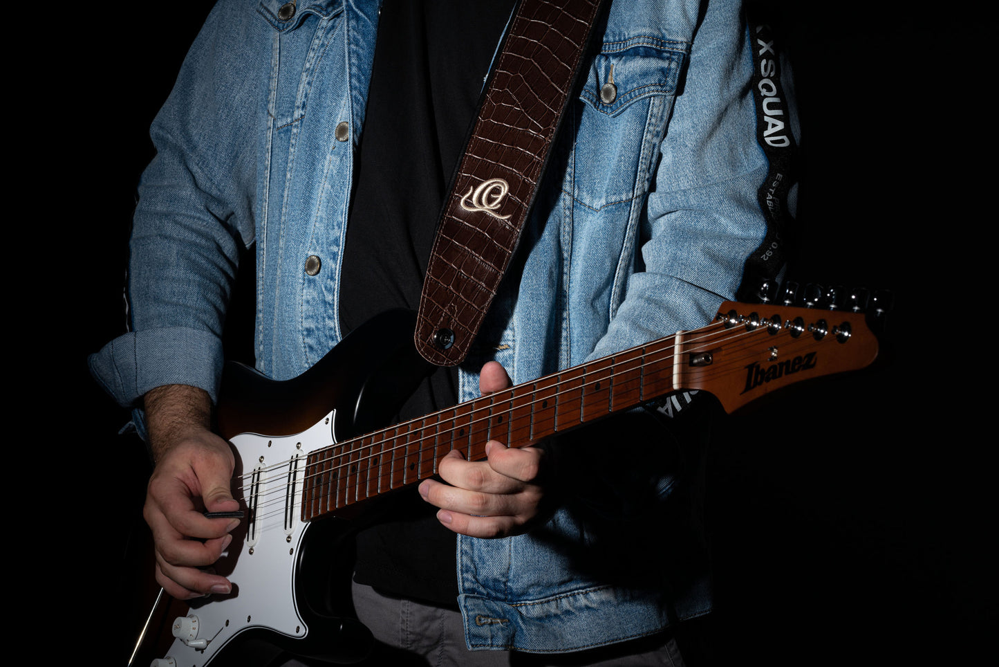ORTEGA Echtledergitarrengurt - Dark Brown Lizzy
