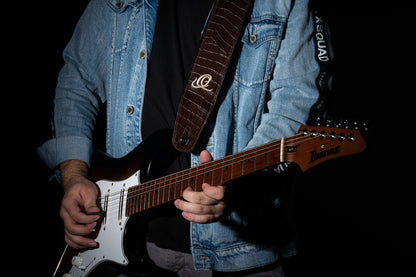 ORTEGA Echtledergitarrengurt - Dark Brown Lizzy