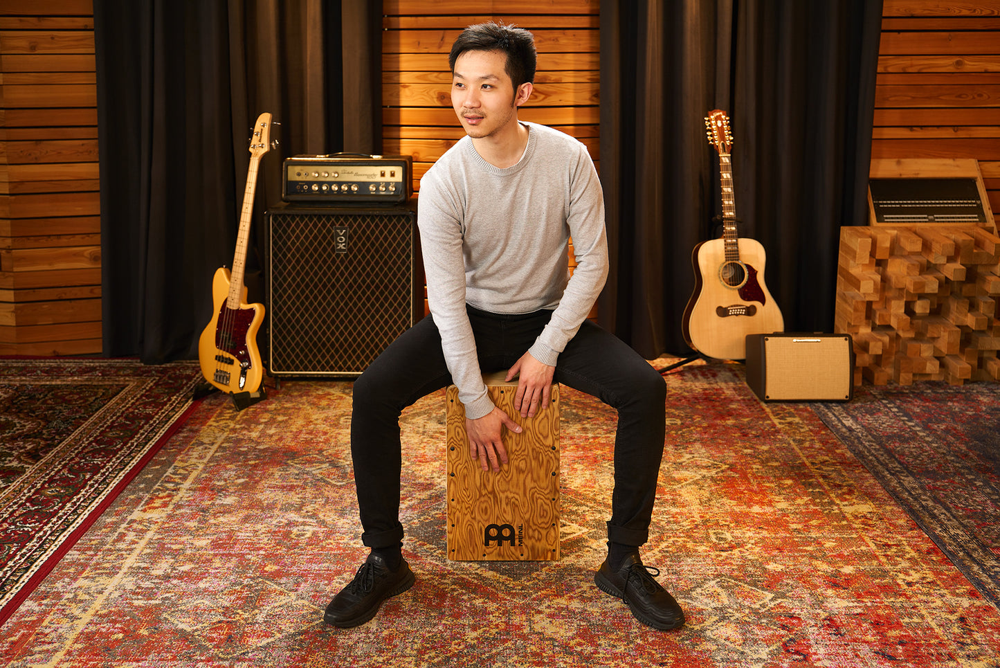 MEINL Percussion Woodcraft Professional Series String Cajon - Makah Burl