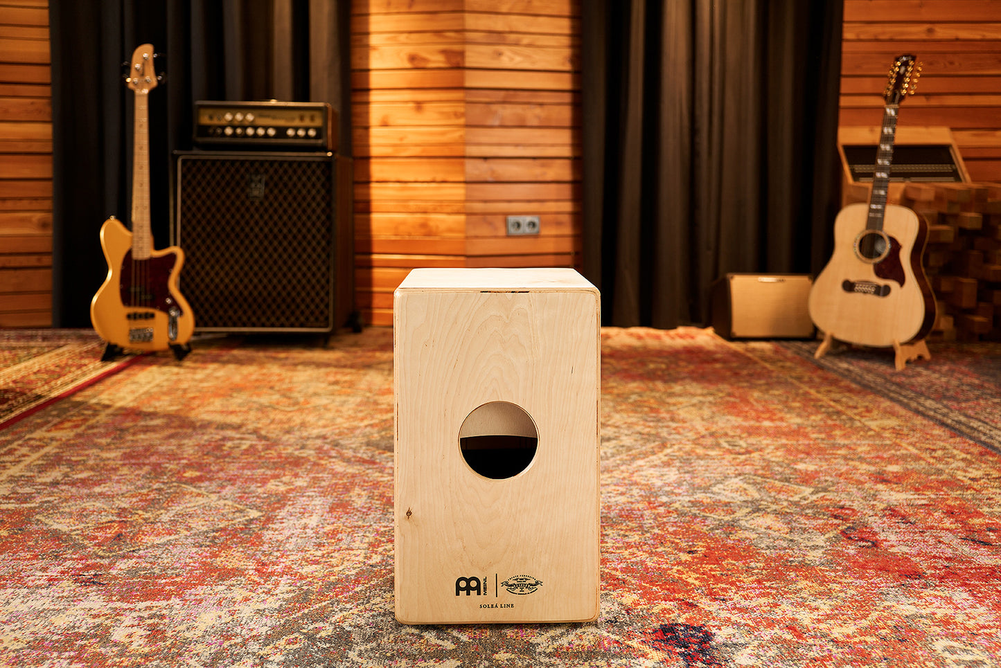 MEINL Percussion Artisan Edition Series String Cajon Soleá Line - Ebony Burst