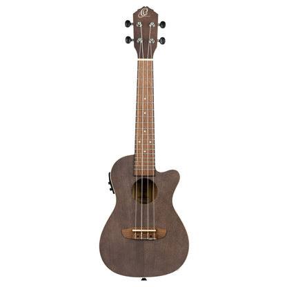 ORTEGA Earth Series Concert Preamp Ukulele 4 String - Okoume Coal Black
