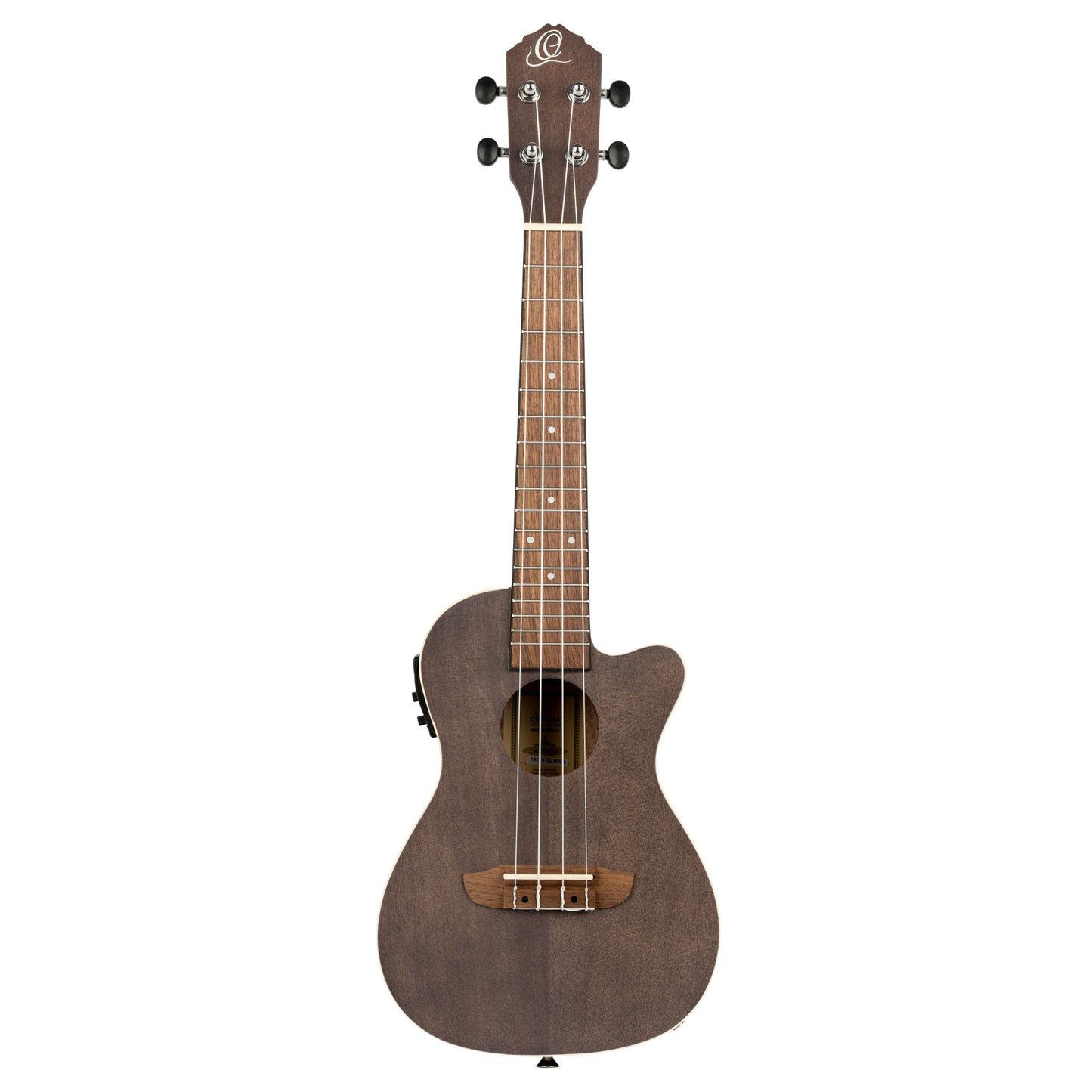 ORTEGA Earth Series Concert Preamp Ukulele 4 String - Okoume Coal Black