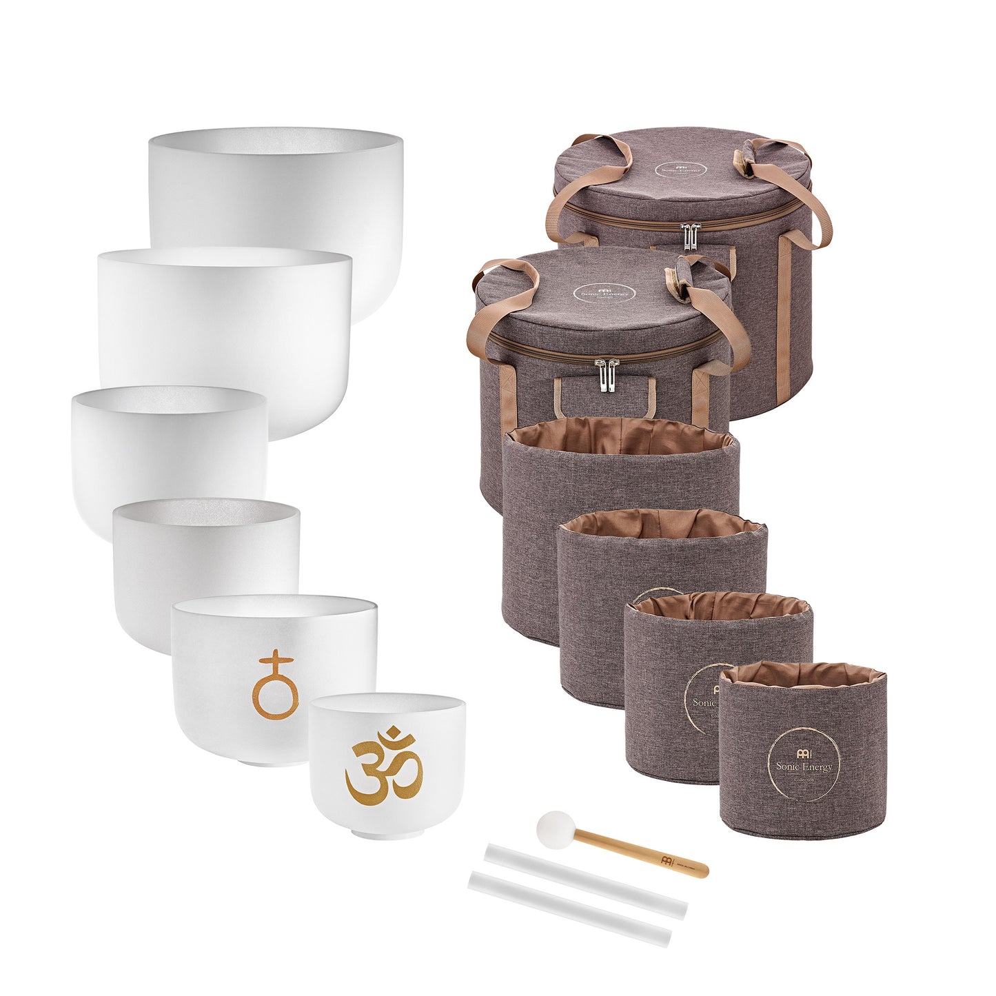 MEINL Sonic Energy 6-piece Om Crystal Singing Bowl Set