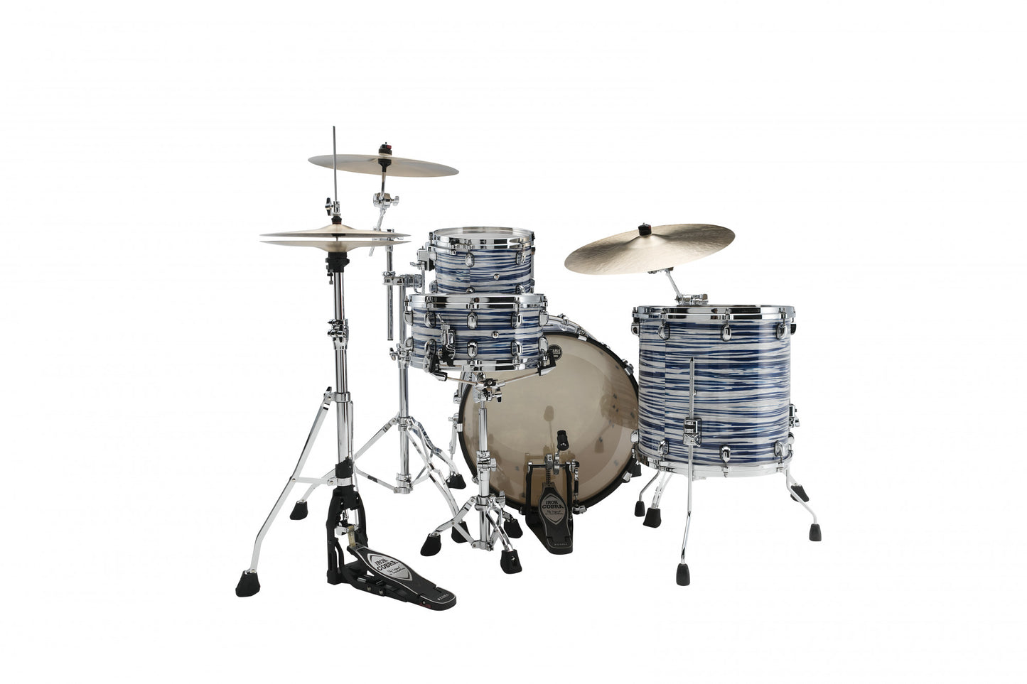TAMA Starclassic Maple Duracover Wrap Shell Kit 3pcs - Blue & White Oyster /Chrome HW