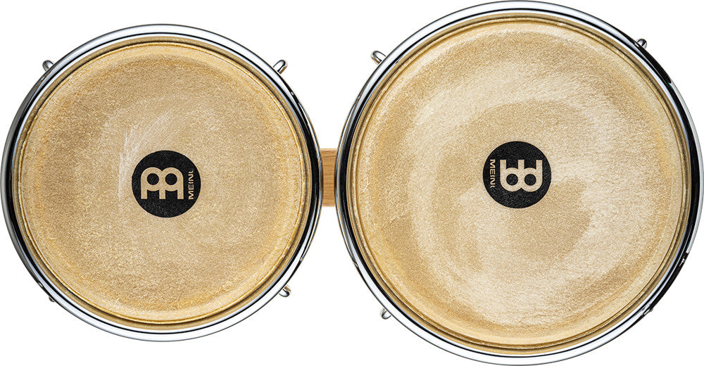 MEINL Percussion Wood Bongo 6 3/4" Macho & 8" Hembra - Natural/Chrome HW