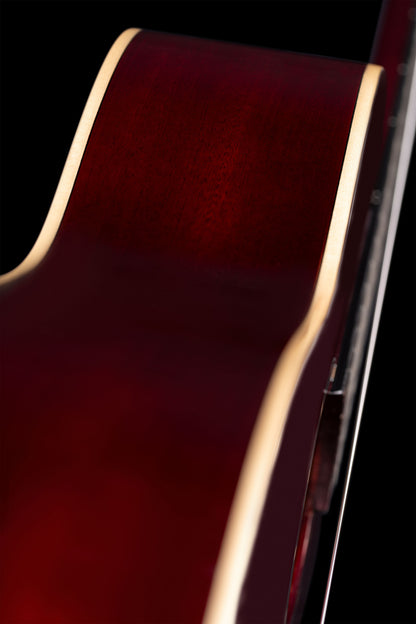 ORTEGA Family Series Pro 4/4 Slim Neck Konzertgitarre 6 String - Weinrot + Bag
