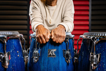 MEINL Percussion Artist Series William Kachiro Conga 11 3/4" /REMO® Black Calfskin Skyndeep Heads - Blue Wave