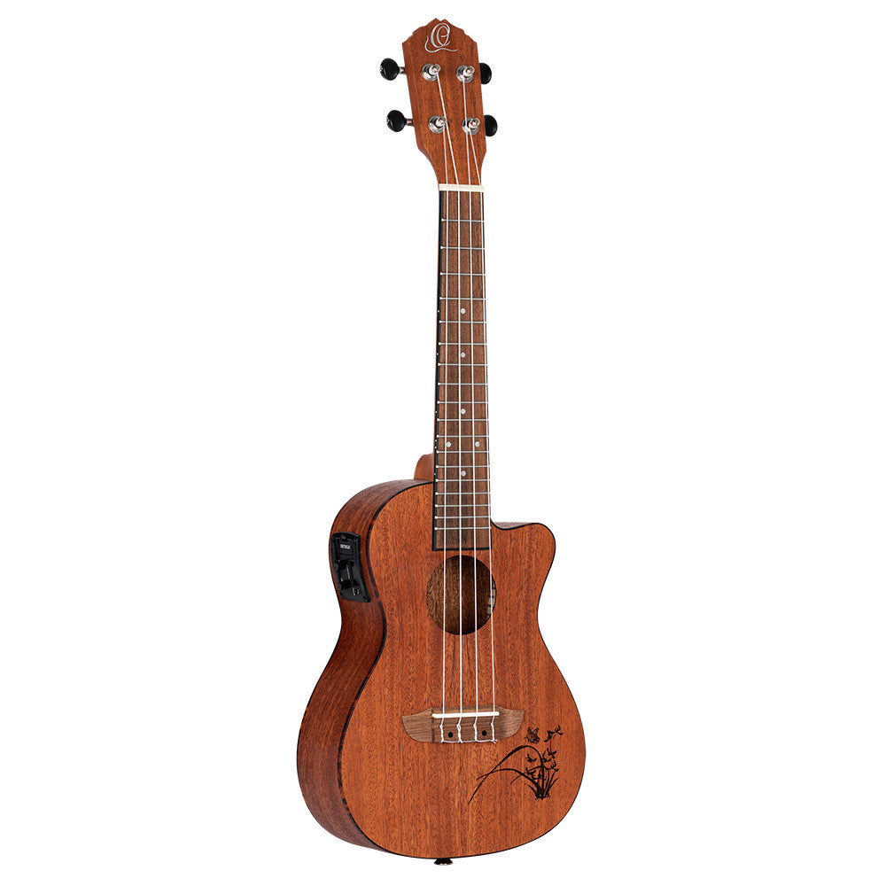 ORTEGA Bonfire Serie Preamp Konzert Ukulele 4 String - Fichte/Sapele Natur