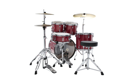 TAMA Stagestar Drum Set 5 teilig (20" BD) - Candy Red Sparkle/Chrom HW + MEINL Cymbals BCS Cymbal Set