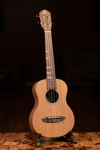ORTEGA Timber Series Tenor Ukulele 4 String - Solid Cedar / Walnut Natural + Bag