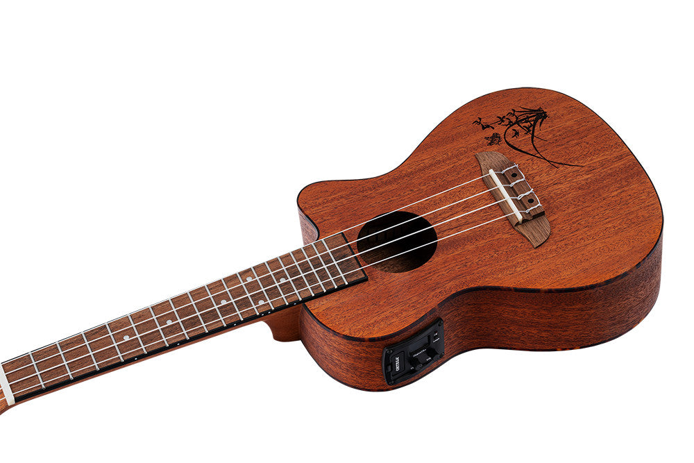 ORTEGA Bonfire Serie Preamp Konzert Ukulele 4 String - Fichte/Sapele Natur