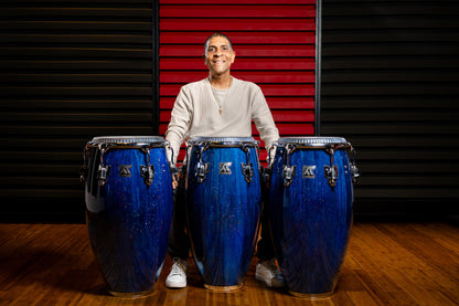 MEINL Percussion Artist Series William Kachiro Quinto 11"/REMO® Black Calfskin Skyndeep Heads - Blue Wave