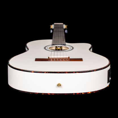 ORTEGA Family Series Pro Classical Guitar 4/4 Thinline Body Slim Neck - White + Bag