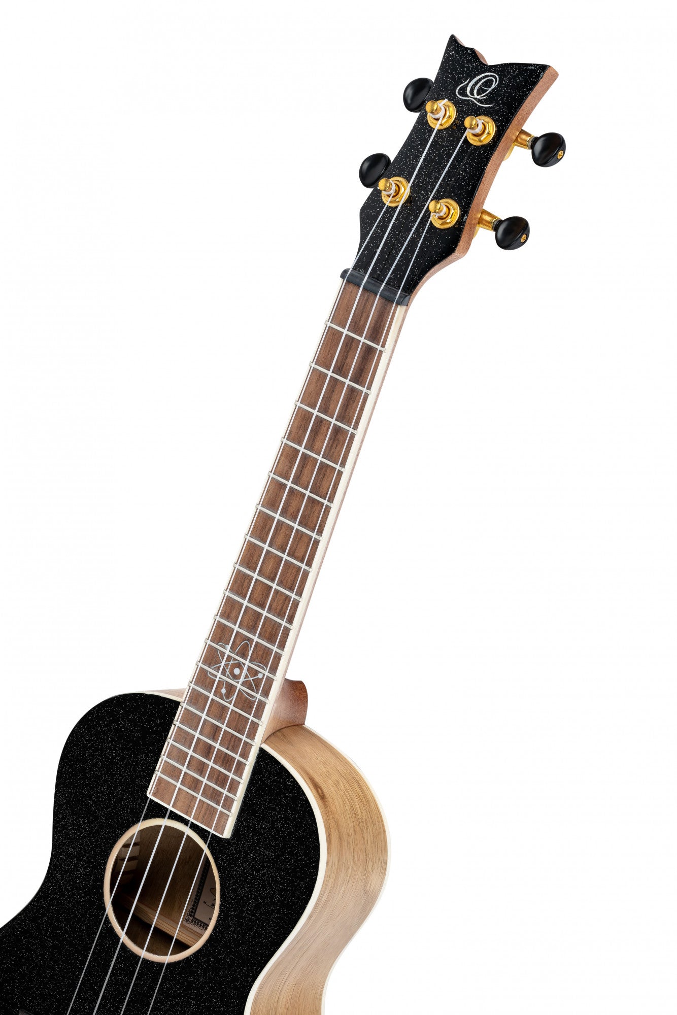 ORTEGA Element Serie Konzert Ukulele 4 String - Spruce / Catalpa Metallic Black + Bag