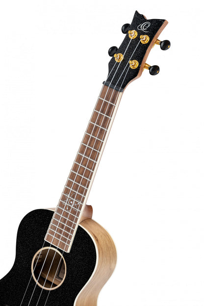 ORTEGA Element Serie Konzert Ukulele 4 String - Spruce / Catalpa Metallic Black + Bag