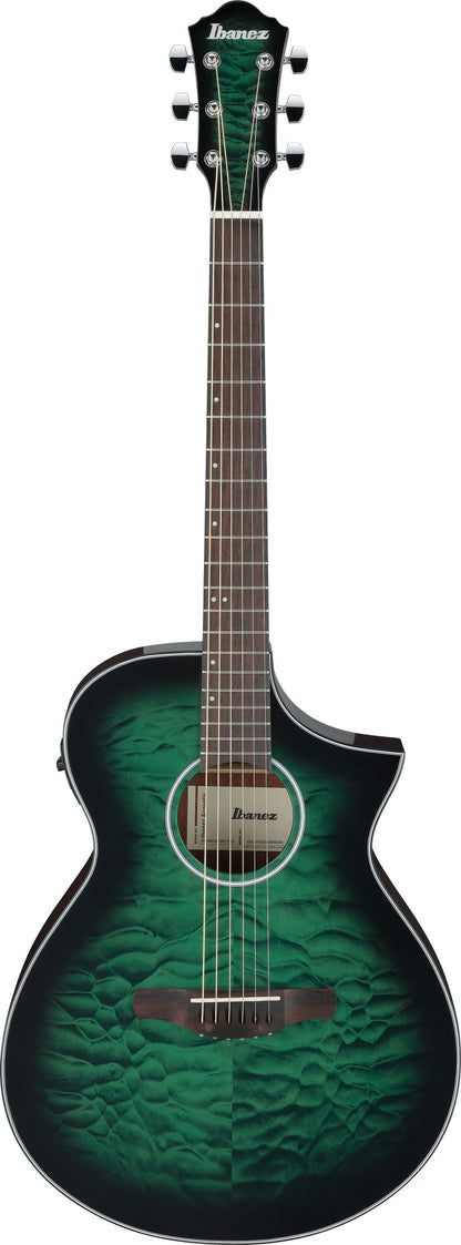 IBANEZ AEWC Acoustic Guitar 6-String - Transparent Emerlad Burst Top & Natural High Gloss Back & Side