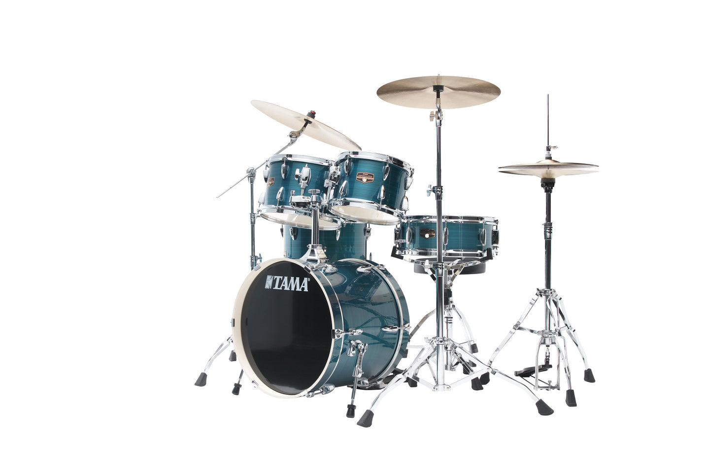 TAMA Imperialstar Drum Set 5 pcs - Hairline Blue/Chrome HW + MEINL Cymbals HCS Cymbal Kit/Stage Master Double-Braced Hardware Kit