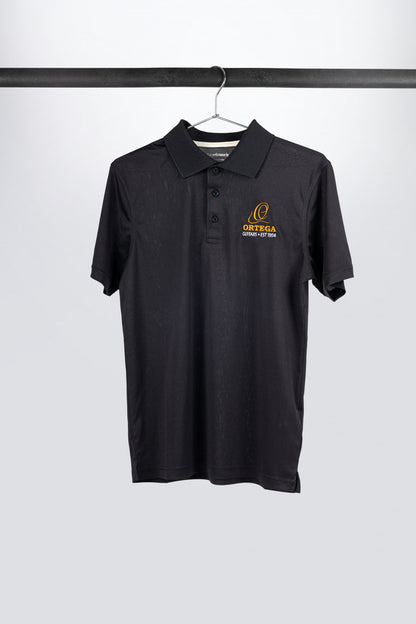 ORTEGA Golf Polo Shirt, Schwarz, bestickt