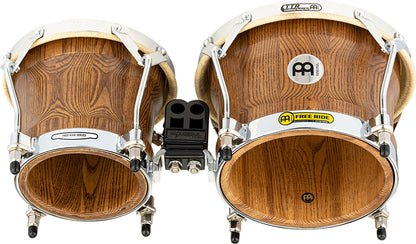MEINL Percussion Woodcraft Series Wood Bongo 7" Macho & 9" Hembra - Zebra Finished Ash/Chrome HW
