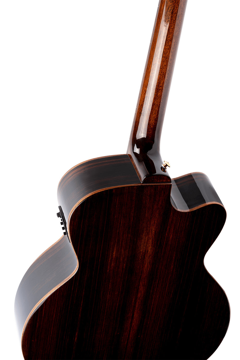 ORTEGA The Private Room Medium Scale Acoustic Bass 4 String Lefty - Spruce / Striped Ebony Natural + Bag