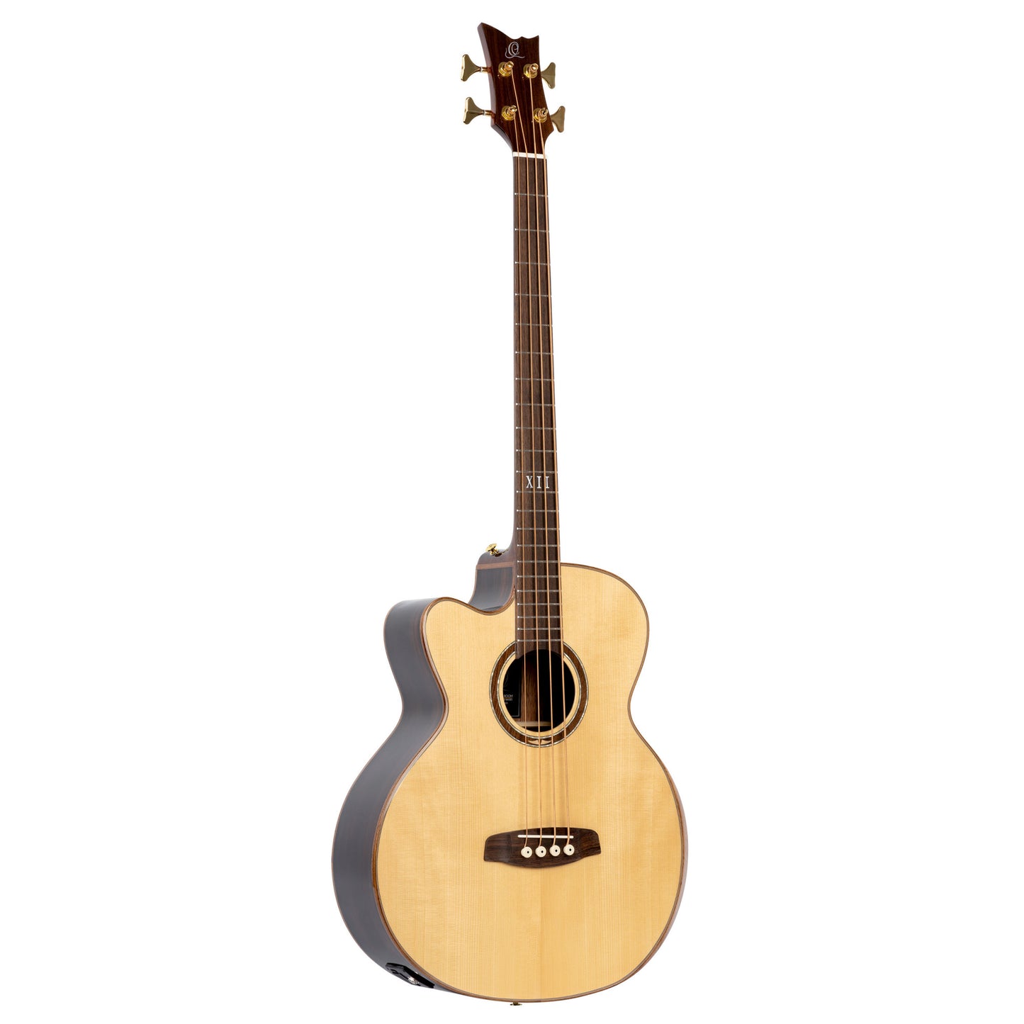 ORTEGA Private Room Series Akustikbass 4 String Medium Hals Preamp Lefty - inkl. eingebautem Armrest, Tasche