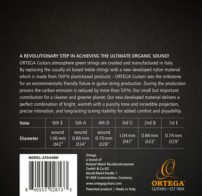 ORTEGA Atmosphere Green Series Nylon String Set - Hard Tension