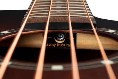 ORTEGA Deep Series 7 Medium Scale Acoustic Bass 4 String - Spruce / Mahogany Bourbon Fade
