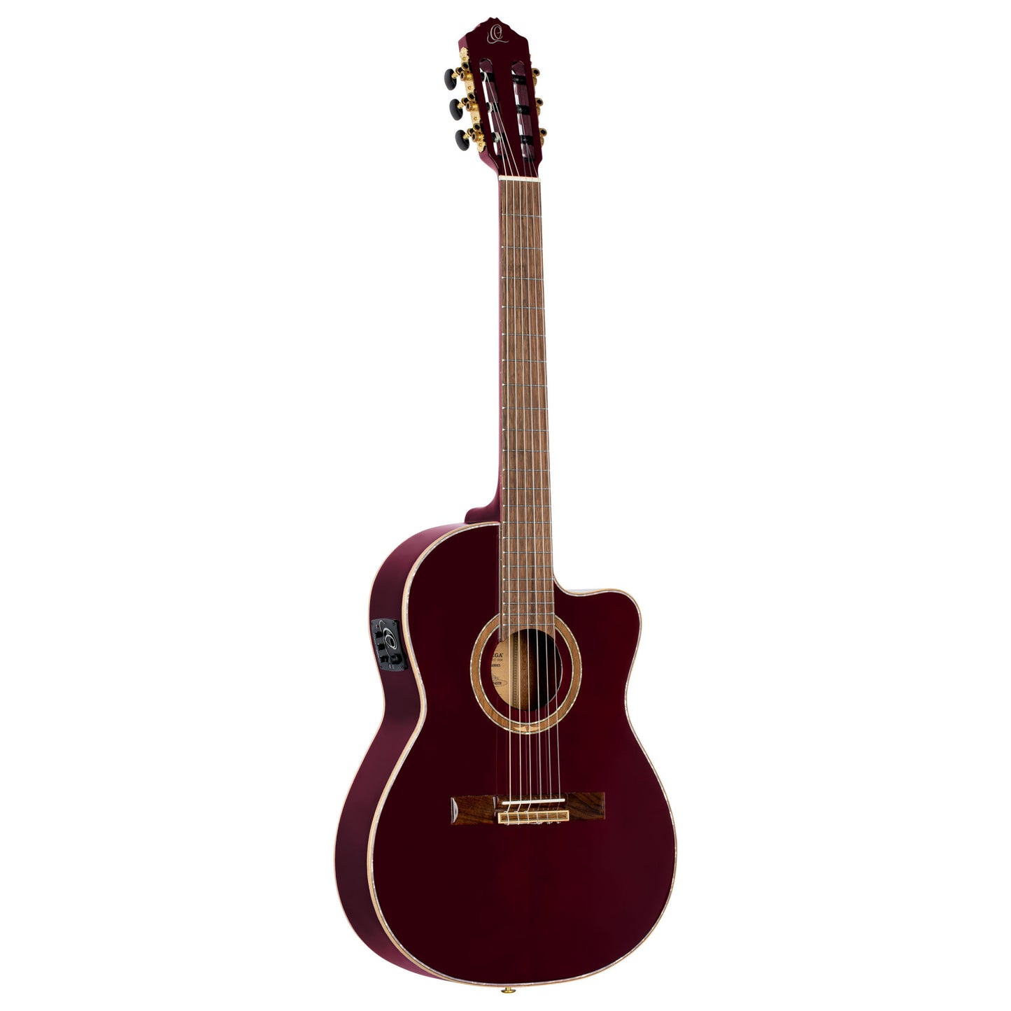 ORTEGA Performer Series 4/4 Thinline Konzertgitarre 6-String - Stained Red + Gigbag