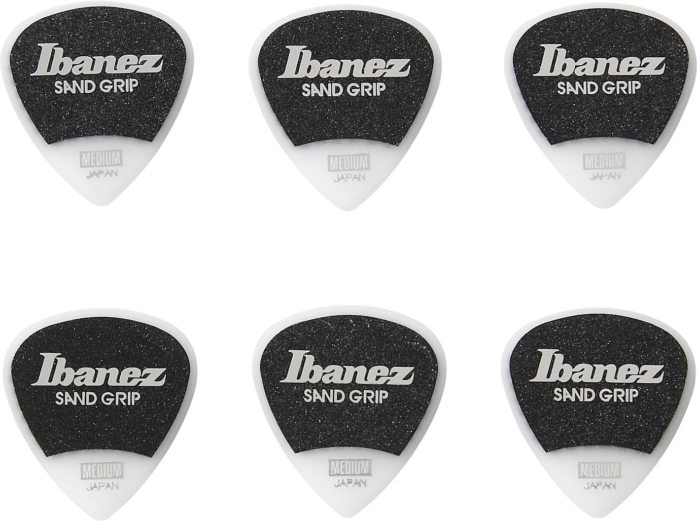 IBANEZ Grip Wizard Series Sand Grip Flat Pick - 6er Pack